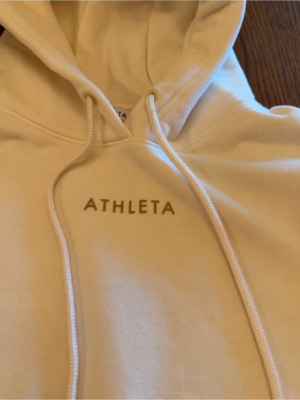 Athleta Cream Pullover Hoodie with Logo